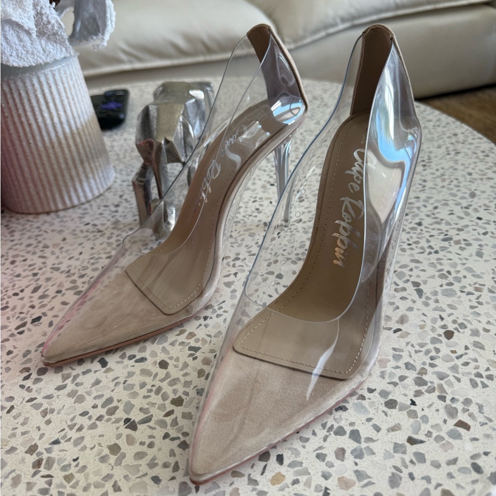 Cape Robbin Clear and Beige Heels